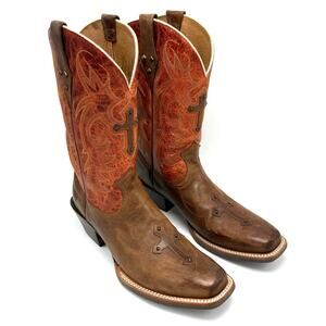 Ariat Legend Spirit Cross Western Wedding Boots Size 9 Cowgirl Bride Square Toe